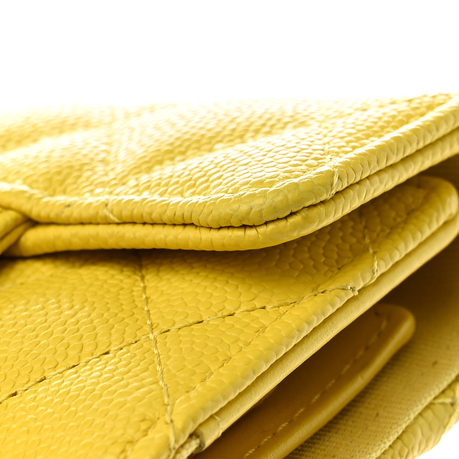 Chanel Caviar Quilted Classic 4 Key Holder Wallet Yellow 11 of 13