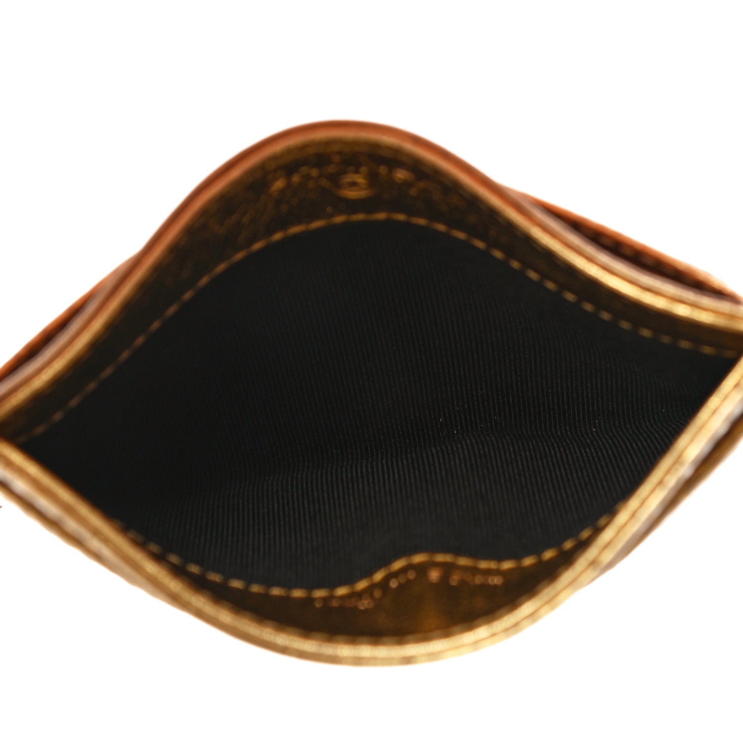Chanel Metallic Calfskin Crocodile Embossed Cocodile Card Holder Gold 5 of 11