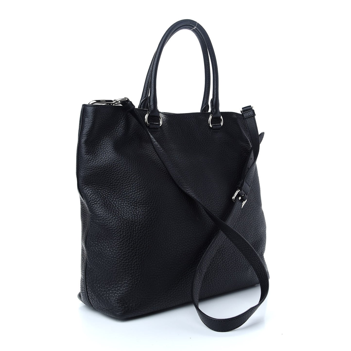 Vitello Daino Shopping Tote Black