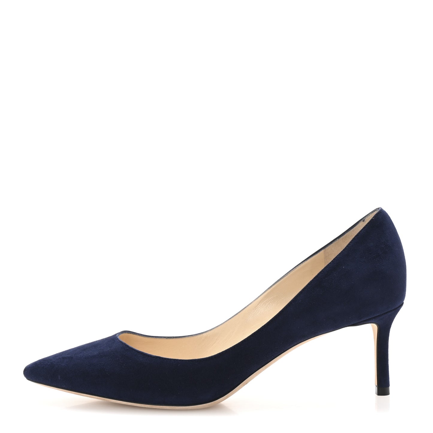 Suede Pointy Toe Romy 60 Pumps 38.5 Navy
