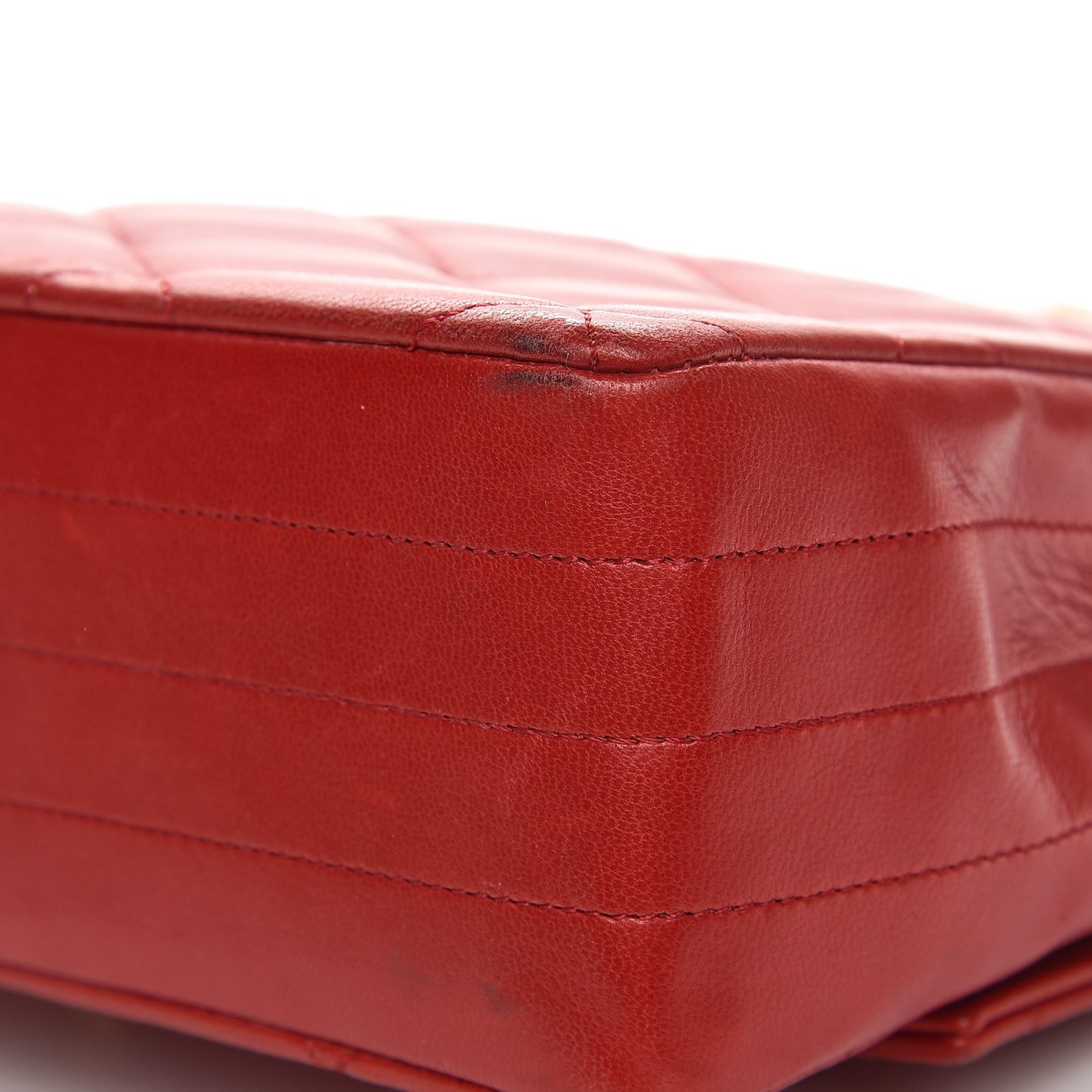 Lambskin Quilted Medium Single Flap Red