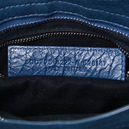 Balenciaga Agneau Classic Silver Hardware Mini City Bleu Profond 7 of 9