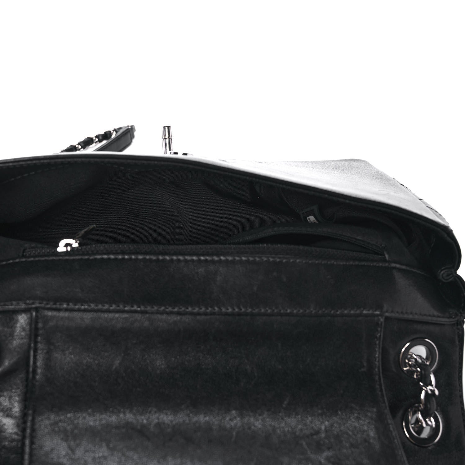 Chanel Sheepskin Quilted Vintage Mademoiselle Flap Black 4 of 14