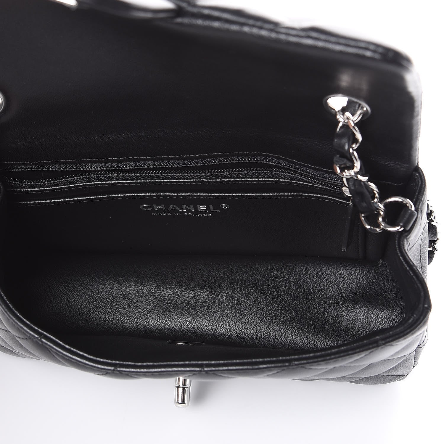Chanel Lambskin Quilted Mini Rectangular Flap Black 7 of 10