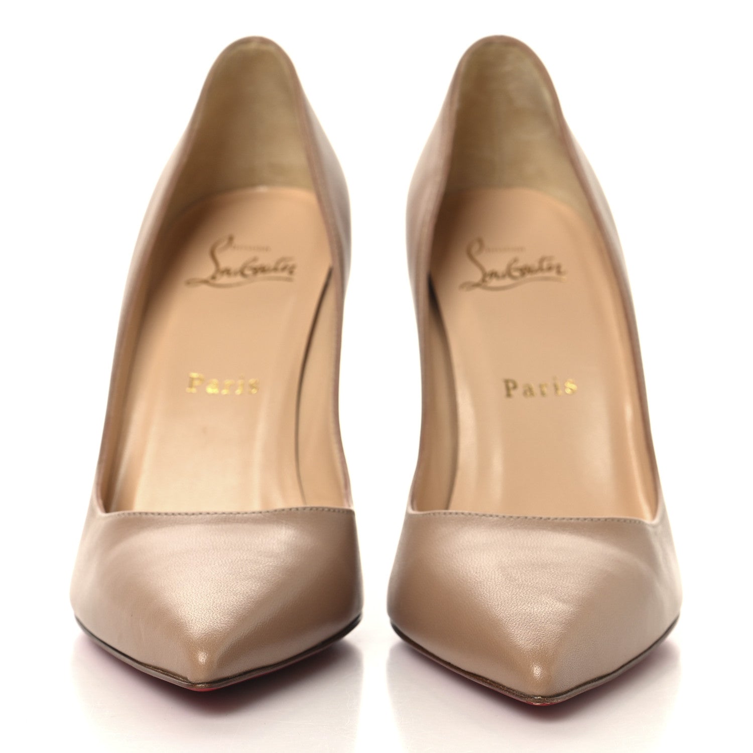 Christian Louboutin Nappa Apostrophy 100 Pumps 37 Nude 3 of 9