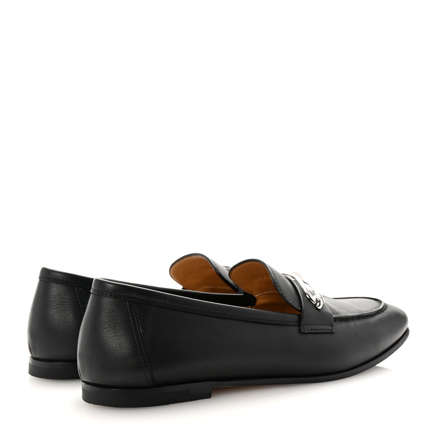 Hermes Calfskin Womens Colette Loafers 36 Black 5 of 10