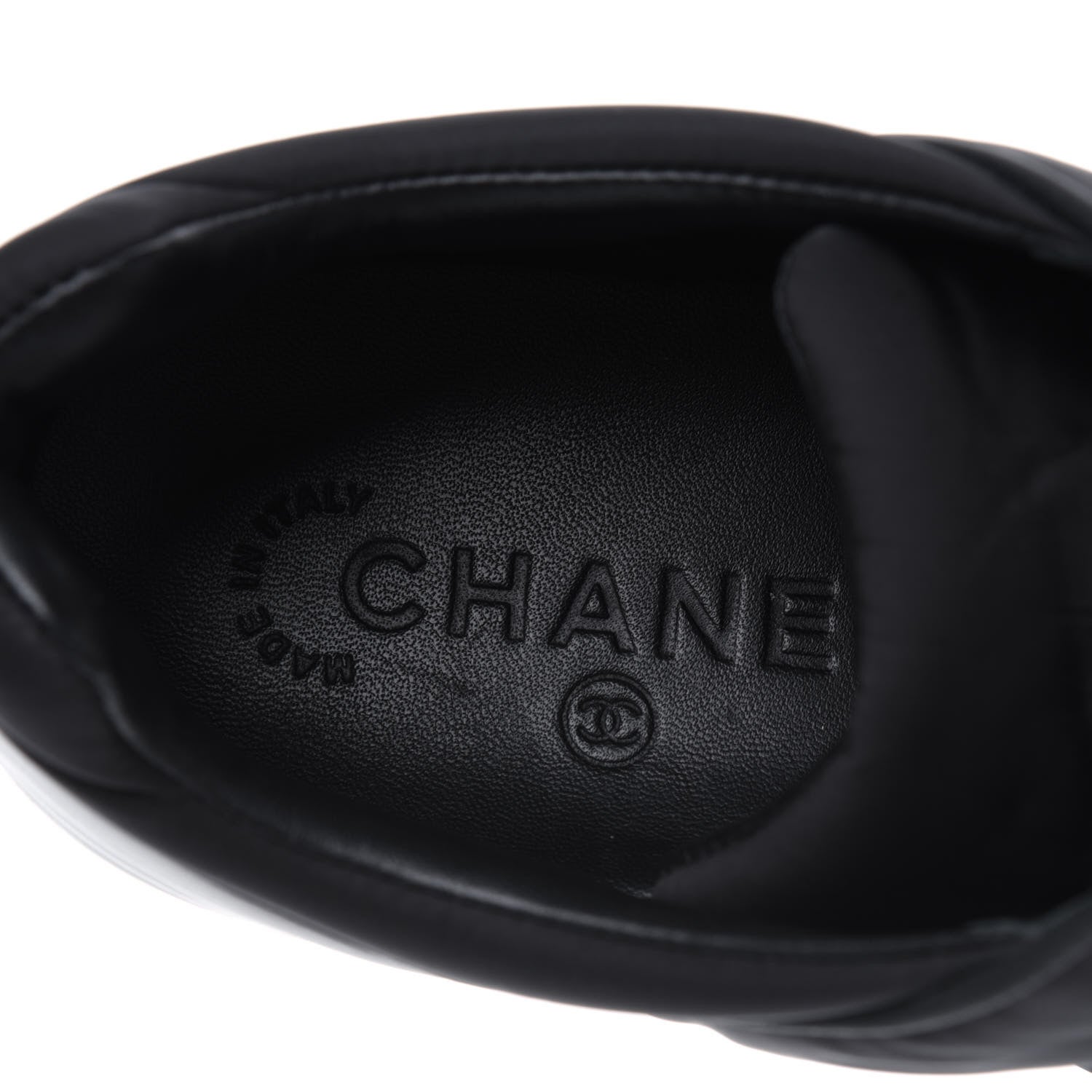 Chanel Calfskin CC Sneakers 39.5 Black White 7 of 9