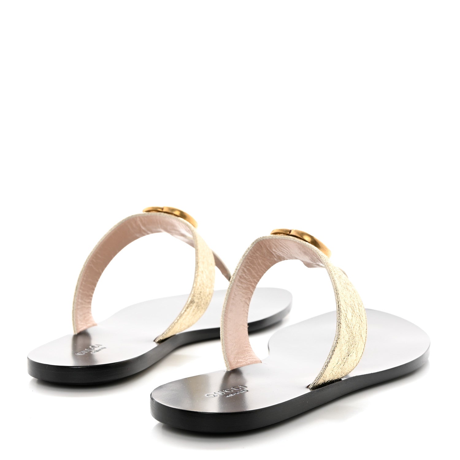 Gucci Nappa Silk Galassia GG Marmont Thong Flat Sandals 41.5 Platino 4 of 8