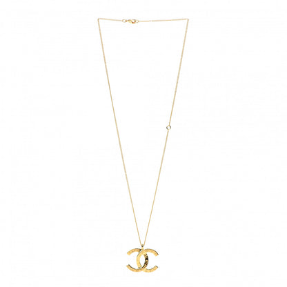 Chanel Metal CC Paris Button Necklace Gold 3 of 6