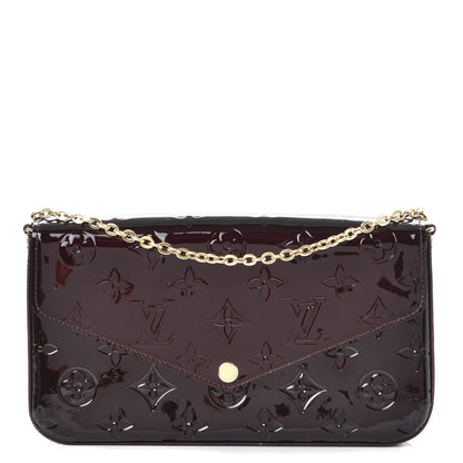 Louis Vuitton Vernis Pochette Felicie Chain Wallet Amarante 1 of 8