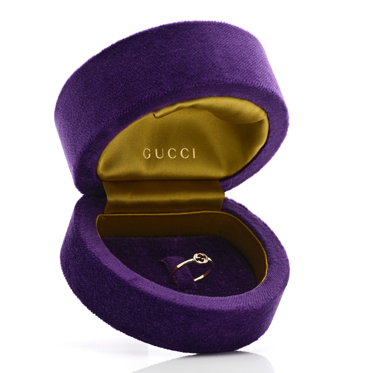 Gucci 18K Yellow Gold Interlocking G Ring 50 5.5 6 of 6
