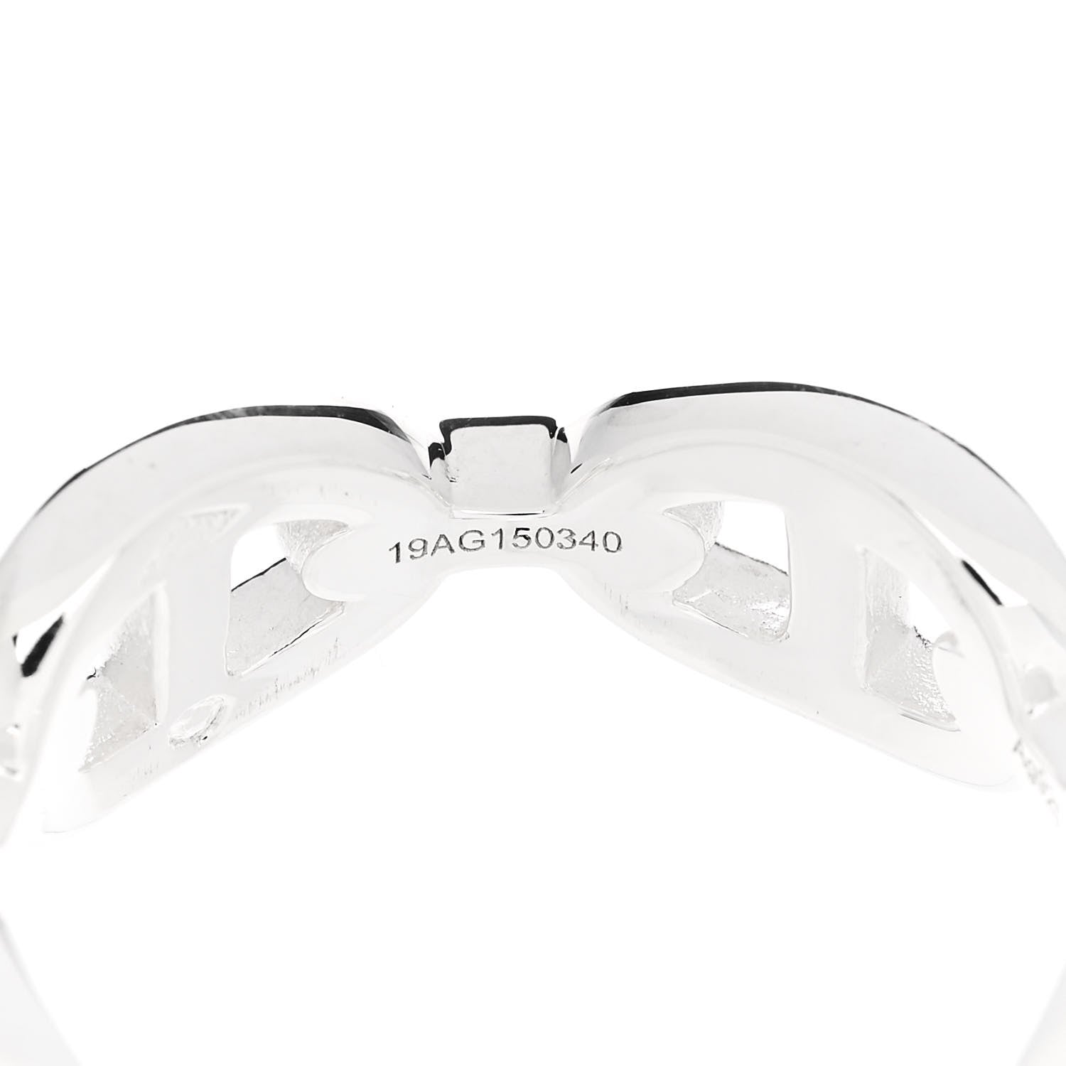 Hermes Sterling Silver PM Chaine d'Ancre Enchainee Band Ring 56 7.5 7 of 9