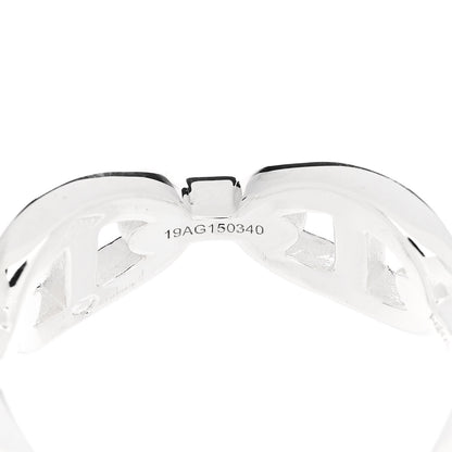 Hermes Sterling Silver PM Chaine d'Ancre Enchainee Band Ring 56 7.5 7 of 9