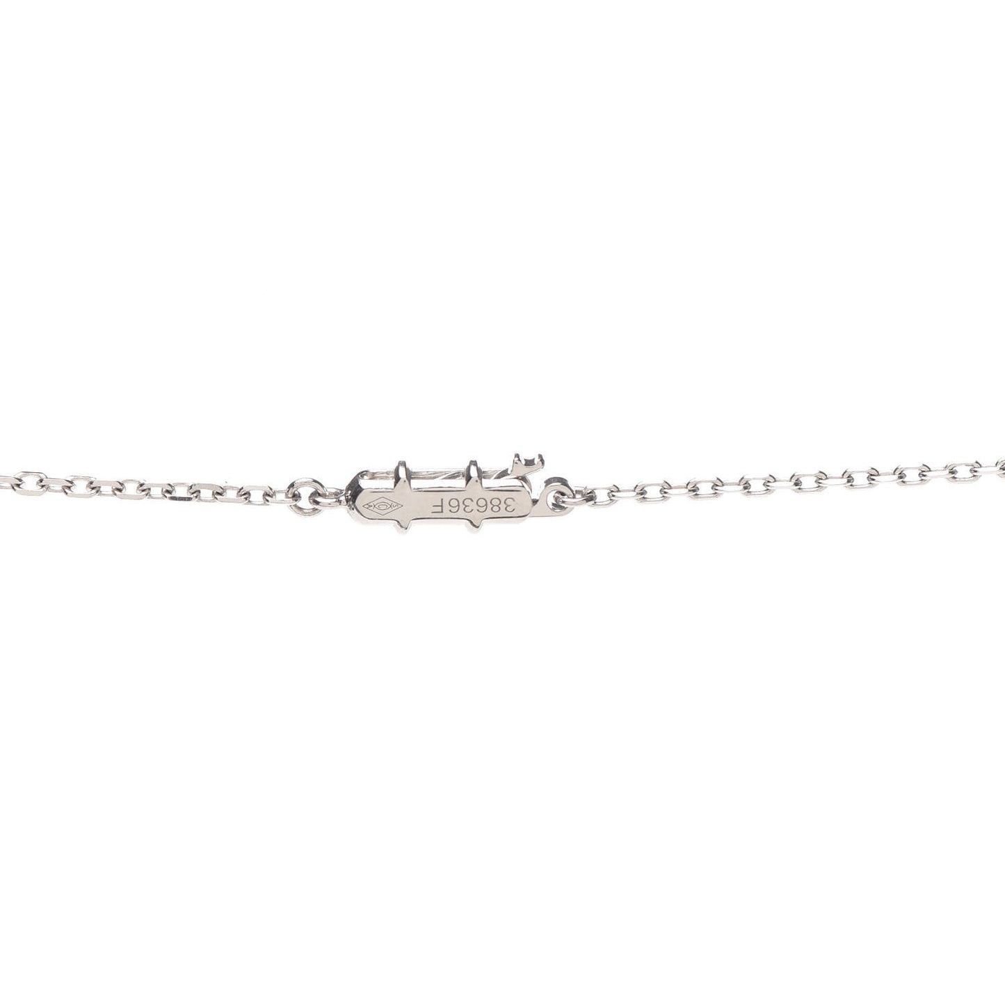 18K White Gold Diamond LOVE Long Station Necklace