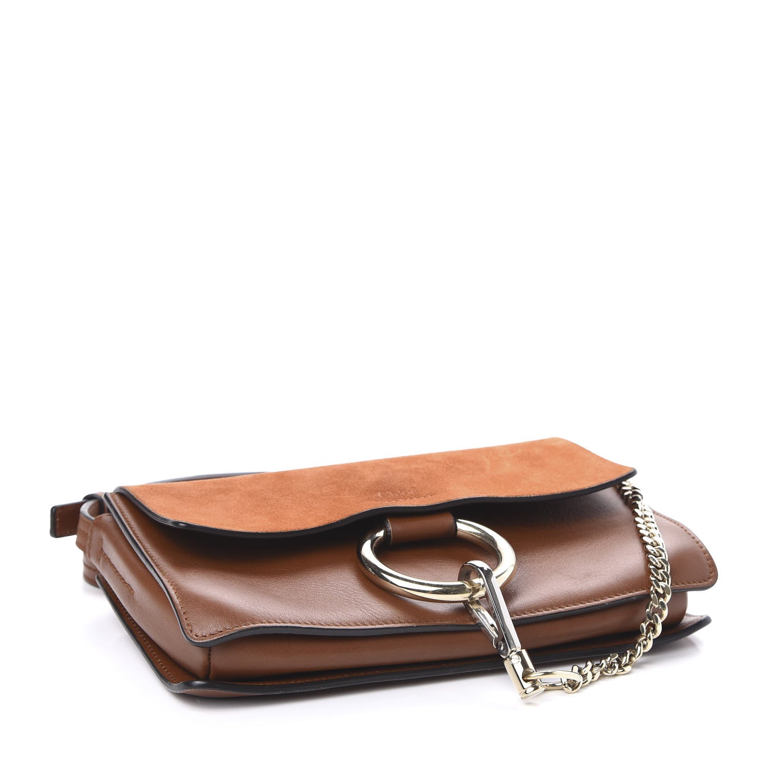 Chloe Suede Calfskin Small Faye Shoulder Bag Tobacco 4 of 11