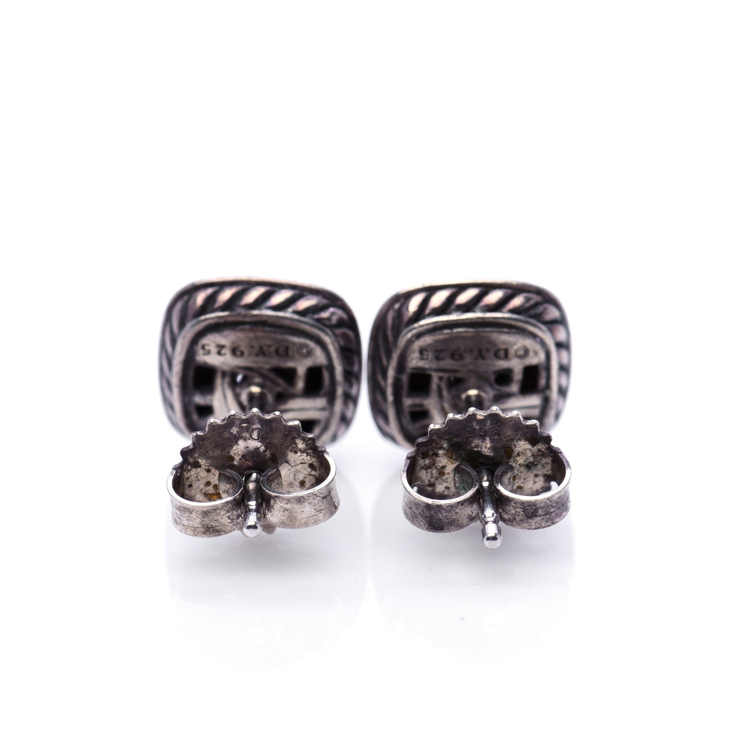 Sterling Silver Diamond 5mm Pave Albion Earrings