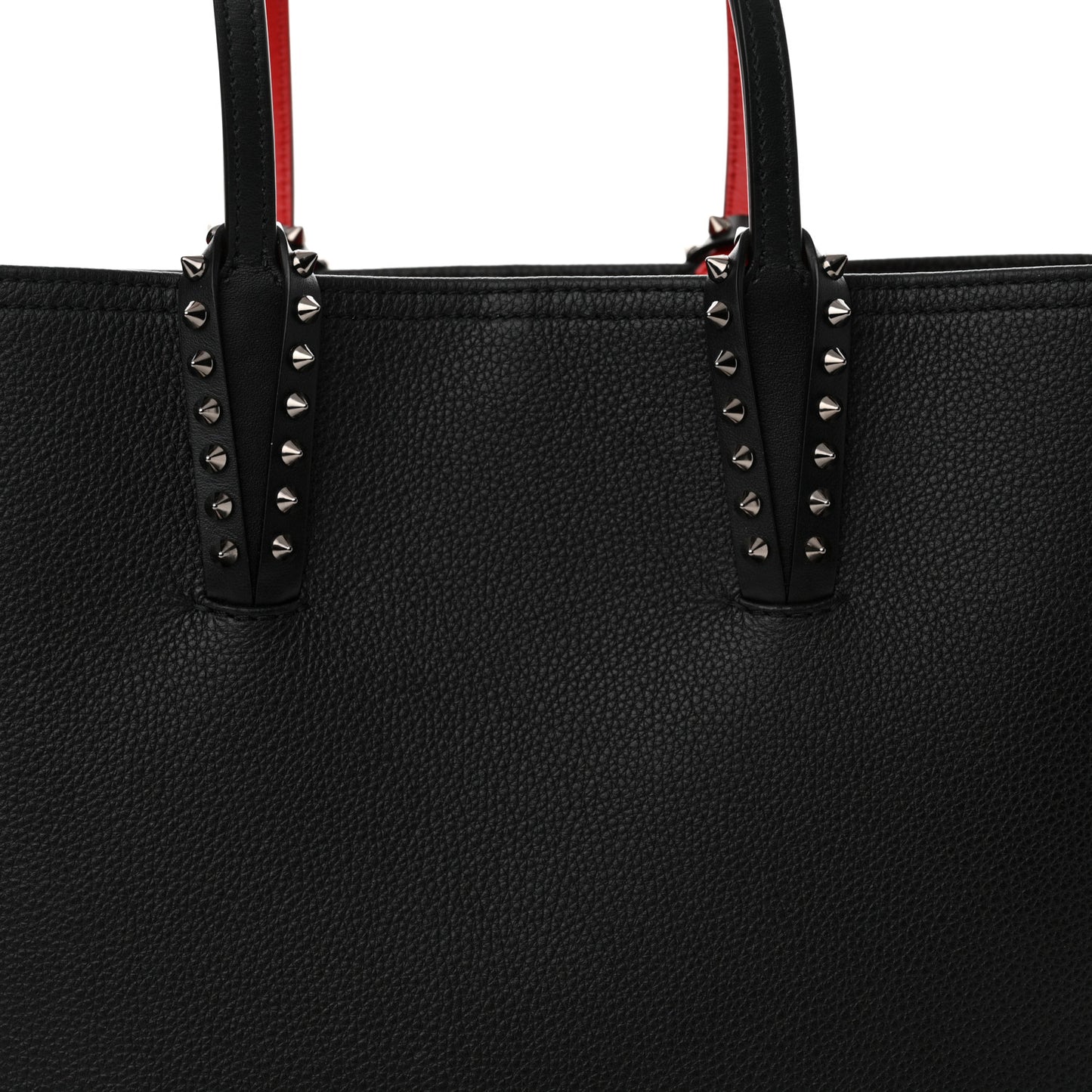 Calfskin Empire Spikes Small East West Cabata Tote Black