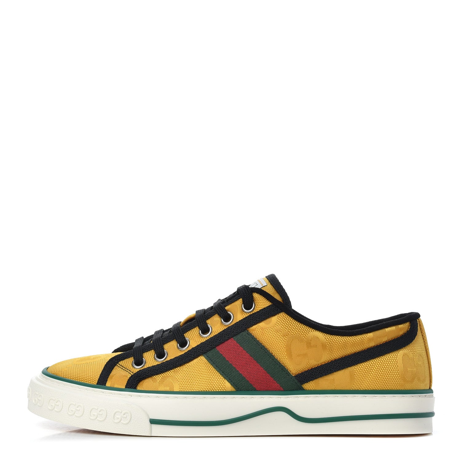 Gucci Econyl Nylon Web Monogram Off The Grid Womens 1977 Tennis Sneakers 38.5 Crop Black 1 of 7