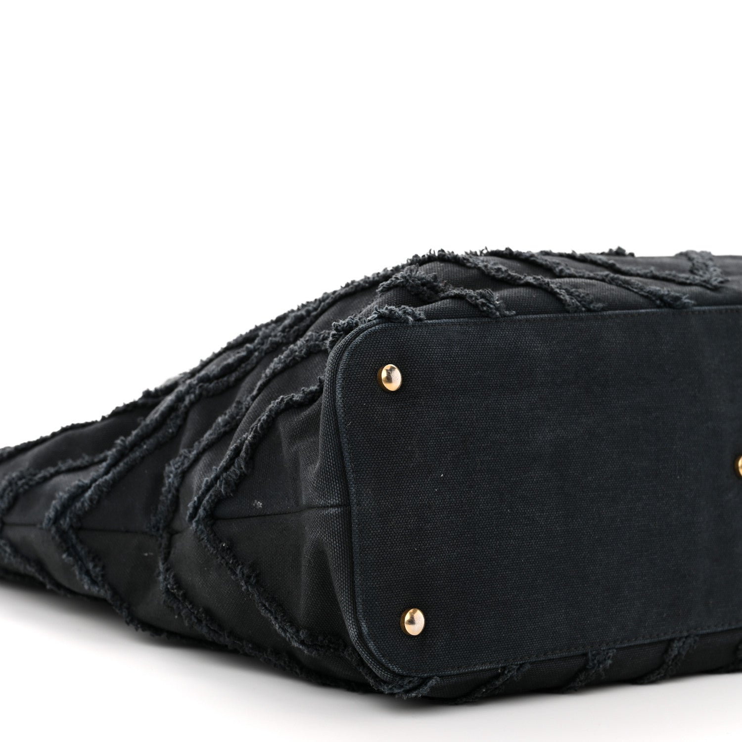 Chanel Canvas Chevron Cuba Patchwork Shopper Tote Black 9 of 10