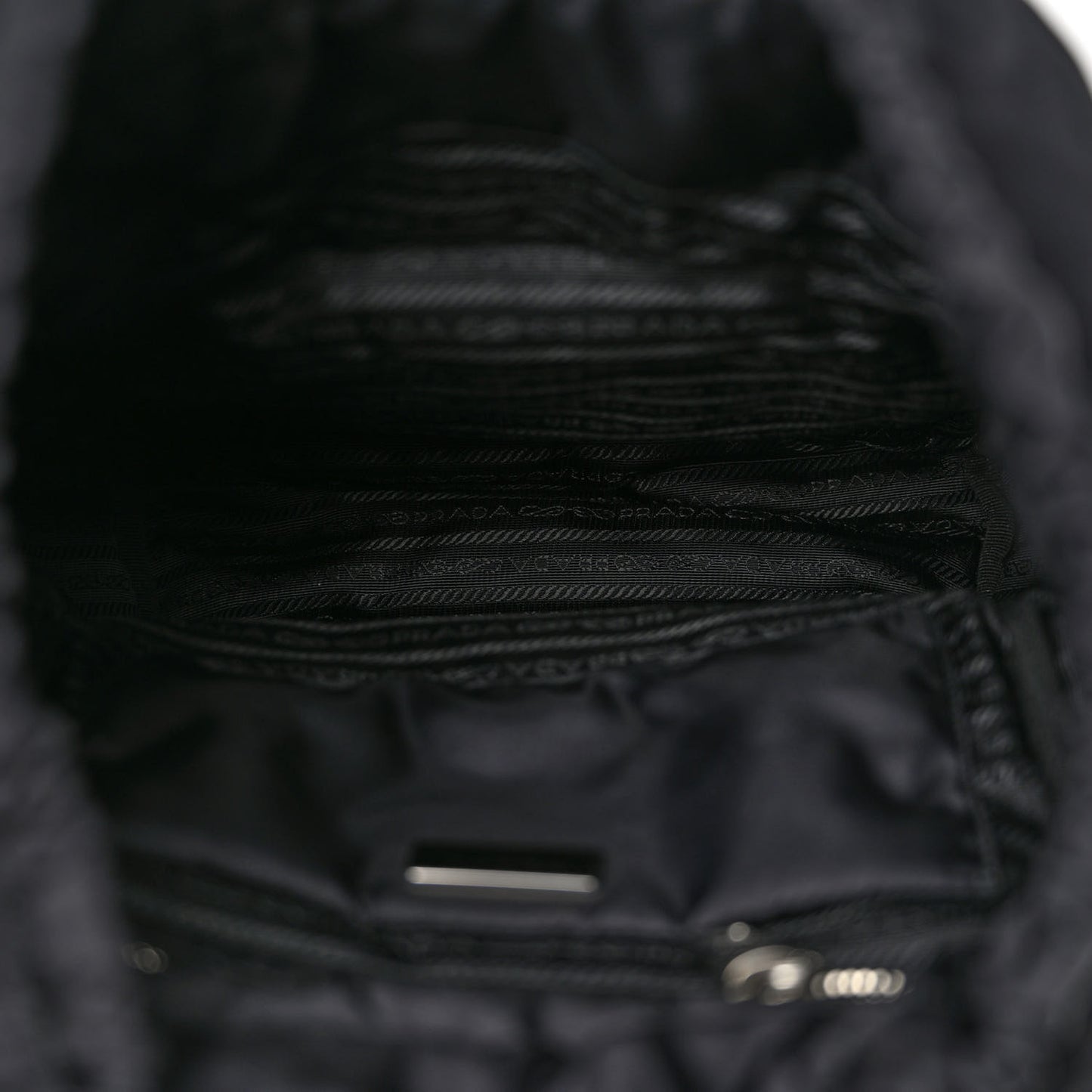 Tessuto Nylon Quilted Double Buckle Backpack Black