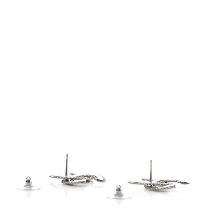 Chanel Scalloped CC Earrings Silver 3 of 5