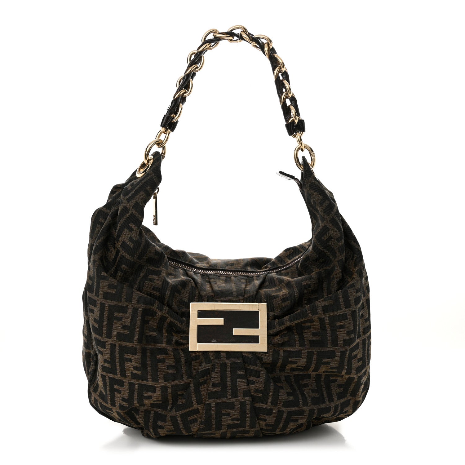 Fendi Zucca Patent Mia Tote Tobacco 1 of 11