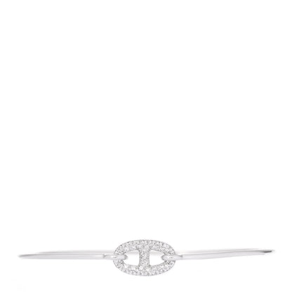 Hermes 18K White Gold Diamond PM Ronde Chaine d'Ancre Bracelet ST 1 of 5
