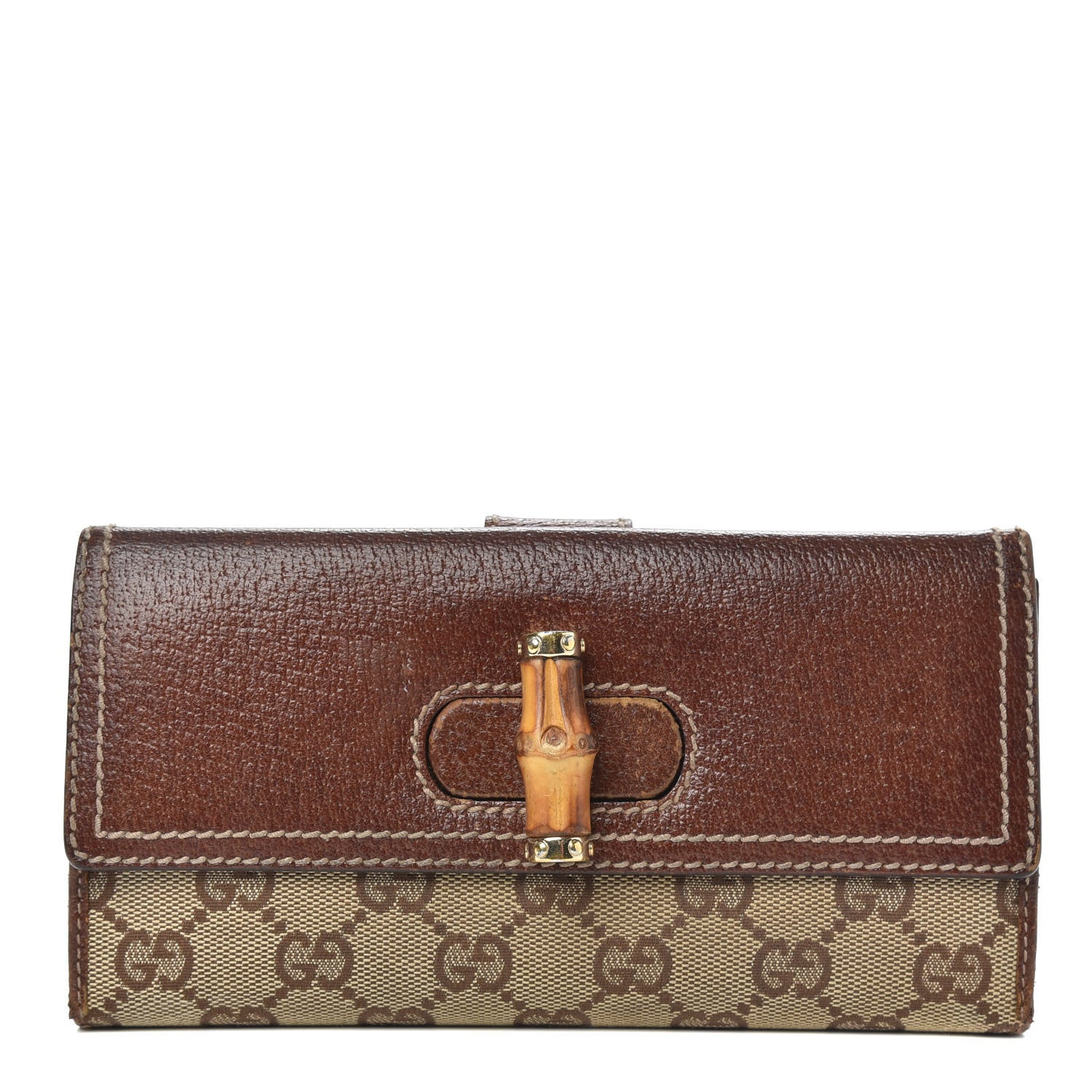 Gucci Monogram Bamboo Continental Wallet Brown 1 of 14