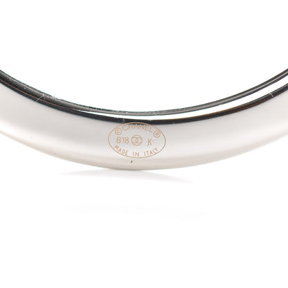 Chanel Lambskin Baguette Crystal Logo Brooch Black Silver 4 of 5