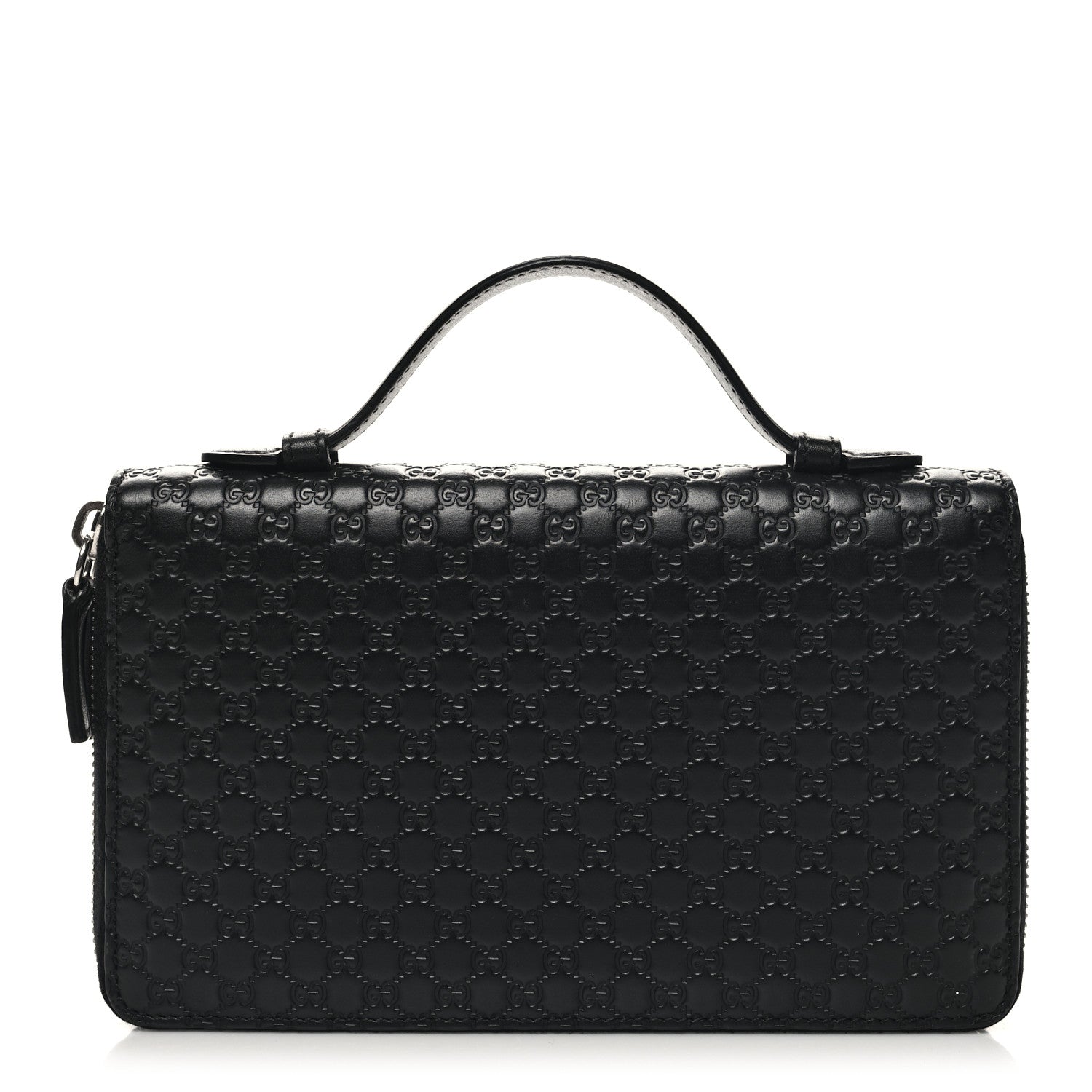 Gucci Microguccissima Zip Around Top Handle Travel Wallet Black 1 of 12
