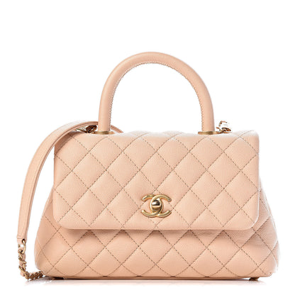 Chanel Caviar Quilted Mini Coco Handle Flap Beige 1 of 11