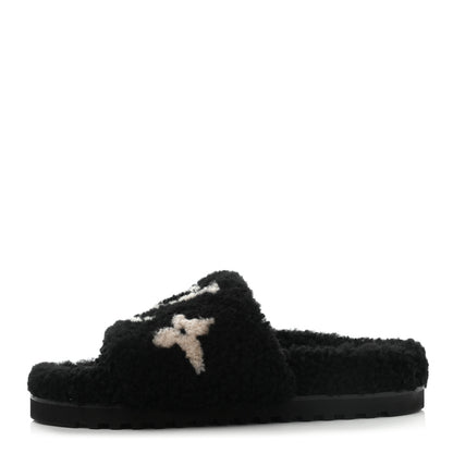 Louis Vuitton Shearling Paseo Flat Comfort Mule 39 Black 1 of 8