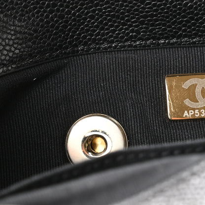 Chanel Shiny Caviar Quilted Medium Duma Pockets Drawstring Backpack Black 7 of 10