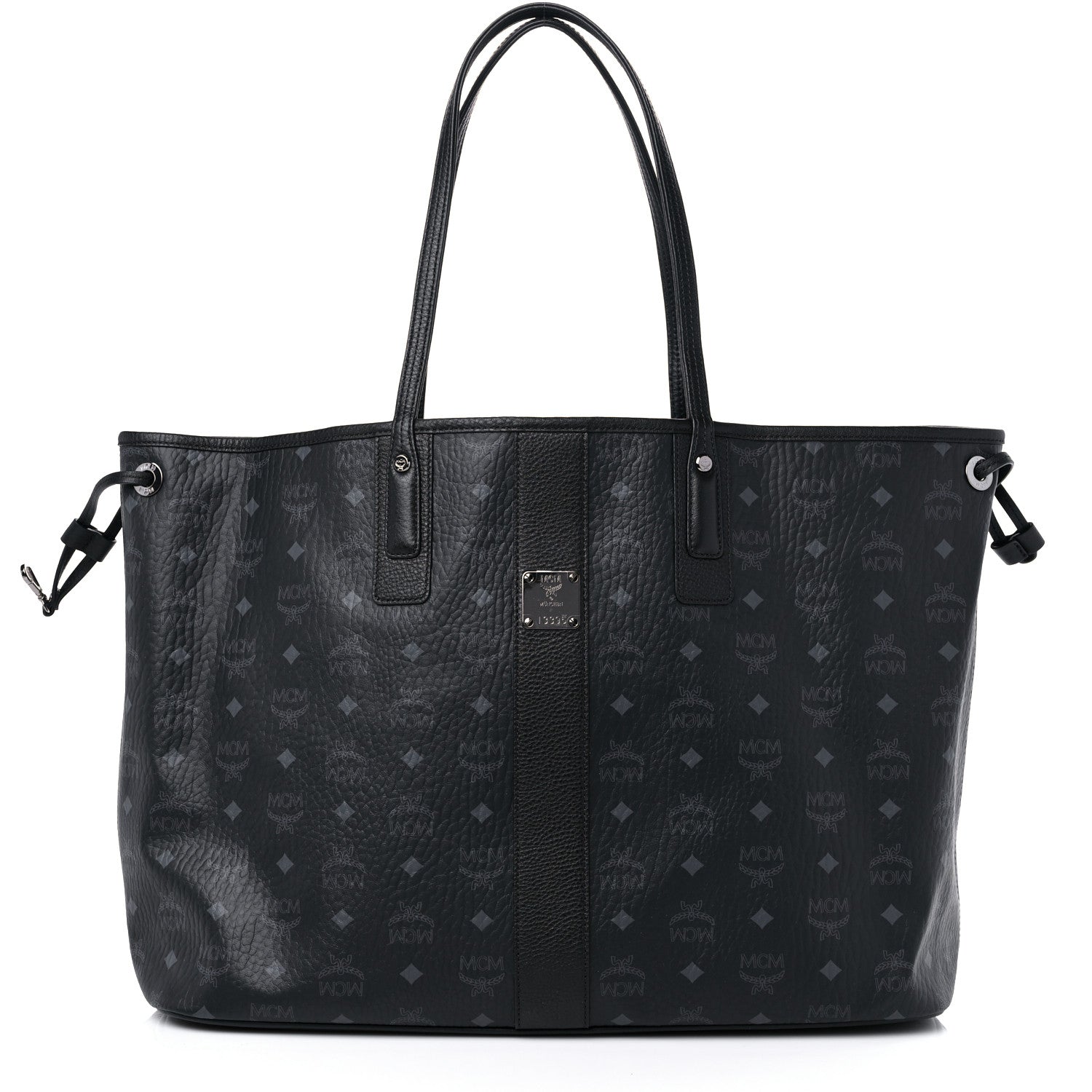 MCM Visetos Large Liz Reversible Shopper Tote Black 3 of 13