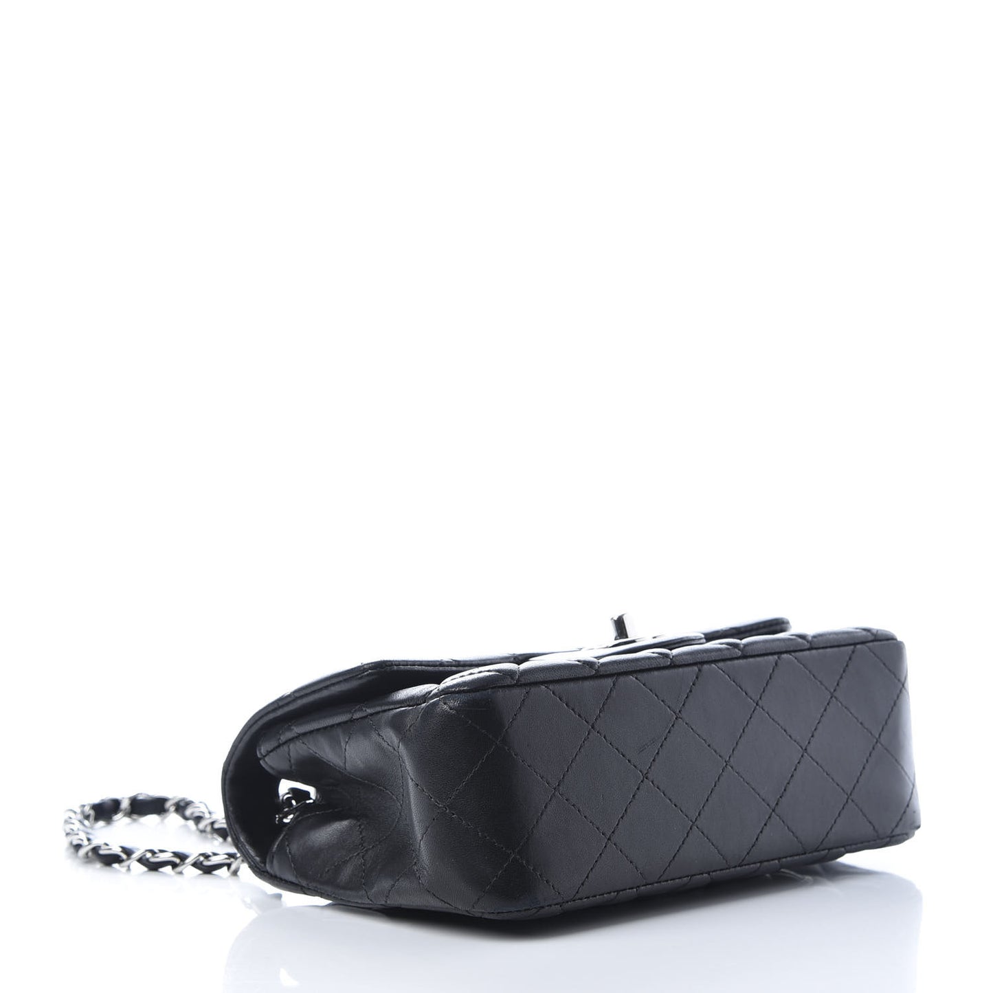 Lambskin Quilted Mini Rectangular Flap Black