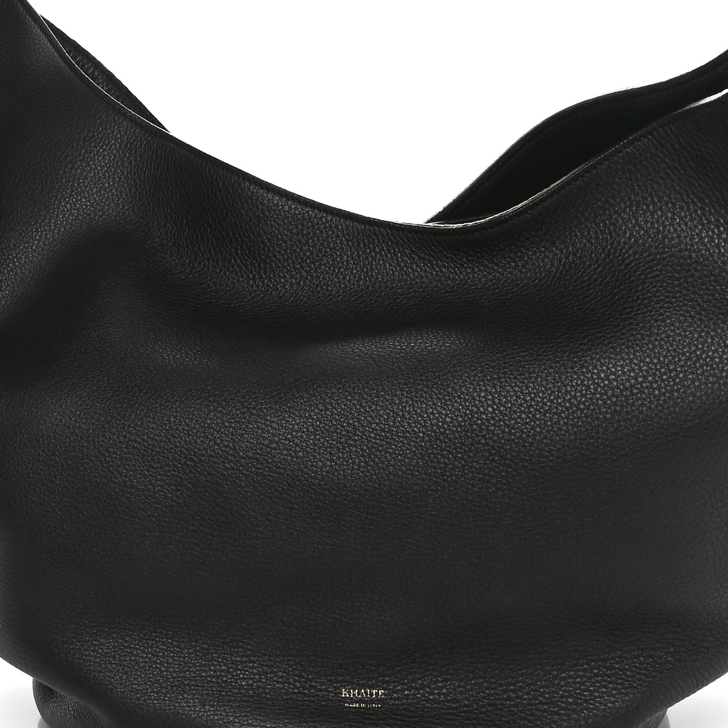 Pebbled Sport Calfskin Medium Lotus Tote Black