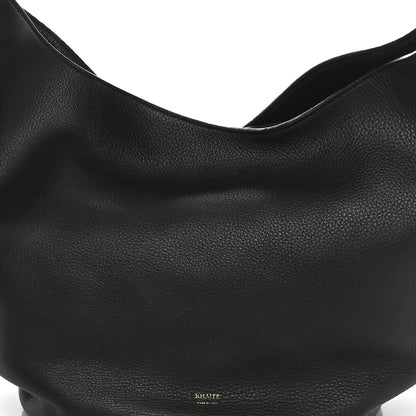 Khaite Pebbled Sport Calfskin Medium Lotus Tote Black 8 of 10
