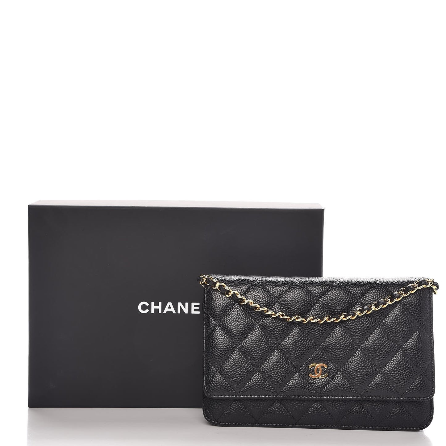Caviar Quilted Wallet On Chain WOC Black