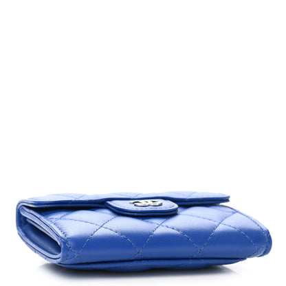 Chanel Lambskin Quilted Flap Card Holder Wallet Royal Blue 4 of 8