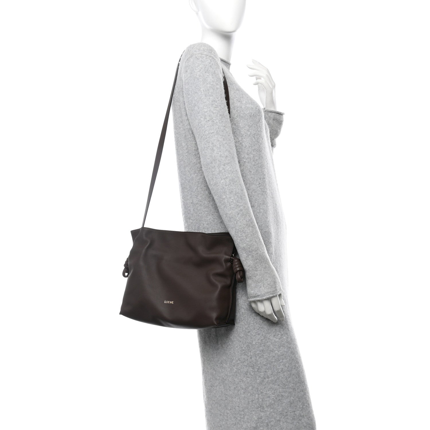 Loewe Nappa Medium Flamenco Knot Bag Chocolate 2 of 11