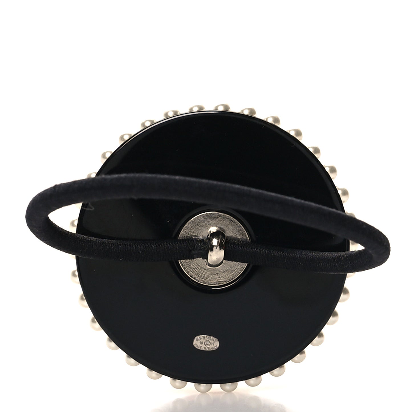 Resin Pearl Emoji Hair Tie Black White