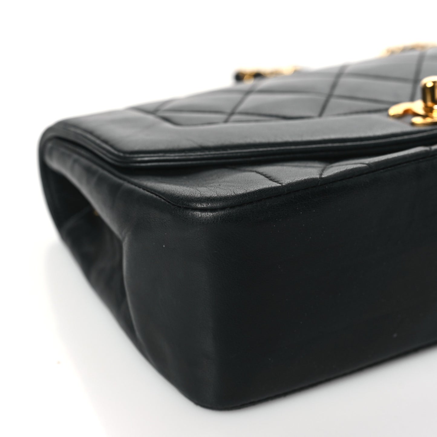 Lambskin Quilted Small Single Flap Black