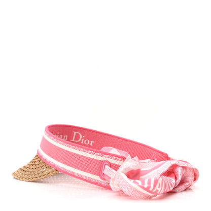 Christian Dior Straw Embroidered Dioriviera D-Ocean Visor Candy Pink 3 of 7