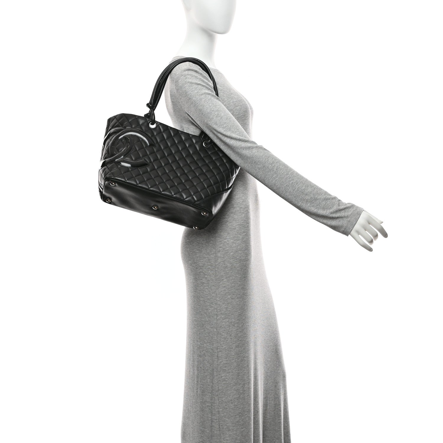 Chanel Calfskin Quilted Large Cambon Tote Black 2 of 10