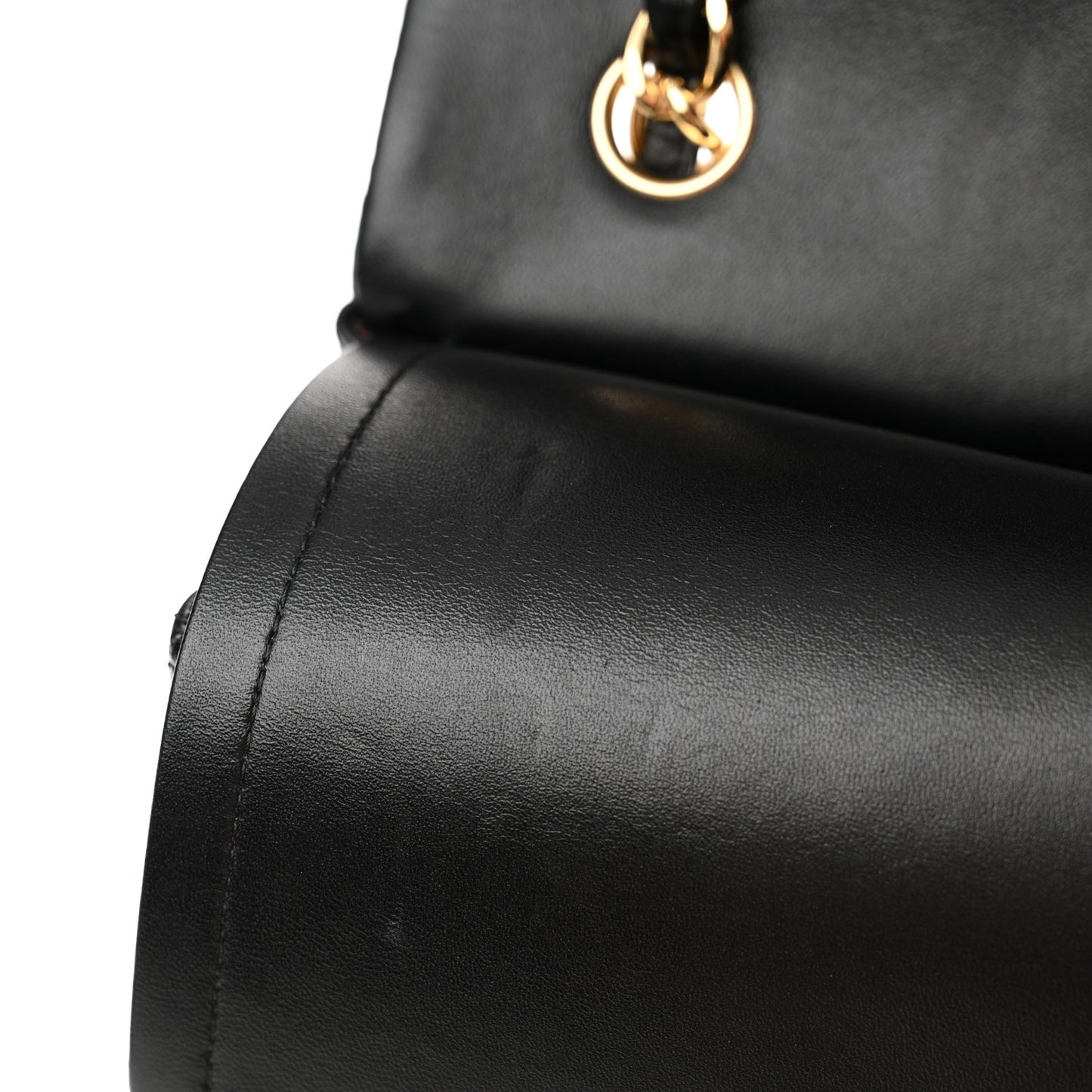 Lambskin Quilted Jumbo Double Flap Black
