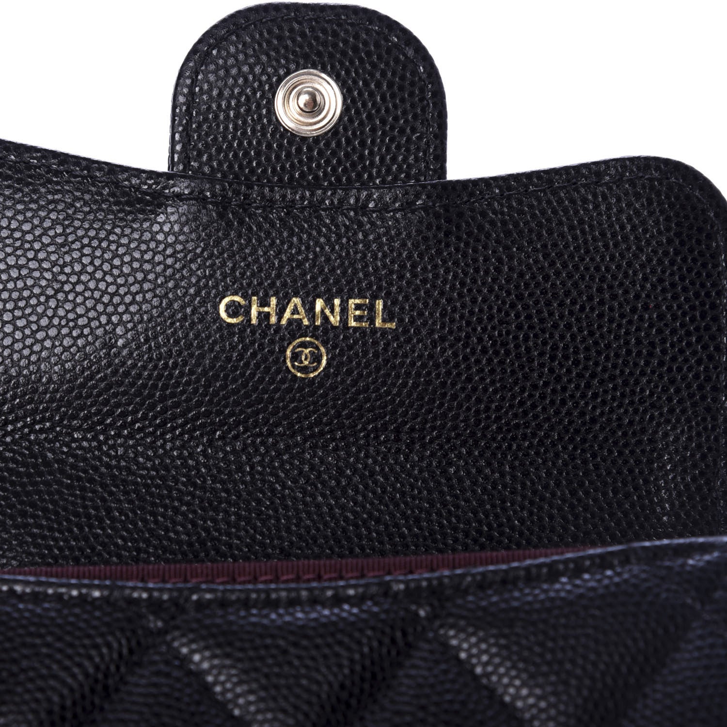 Chanel Caviar Quilted Flap Card Holder Chain Wristlet Black 6 of 9