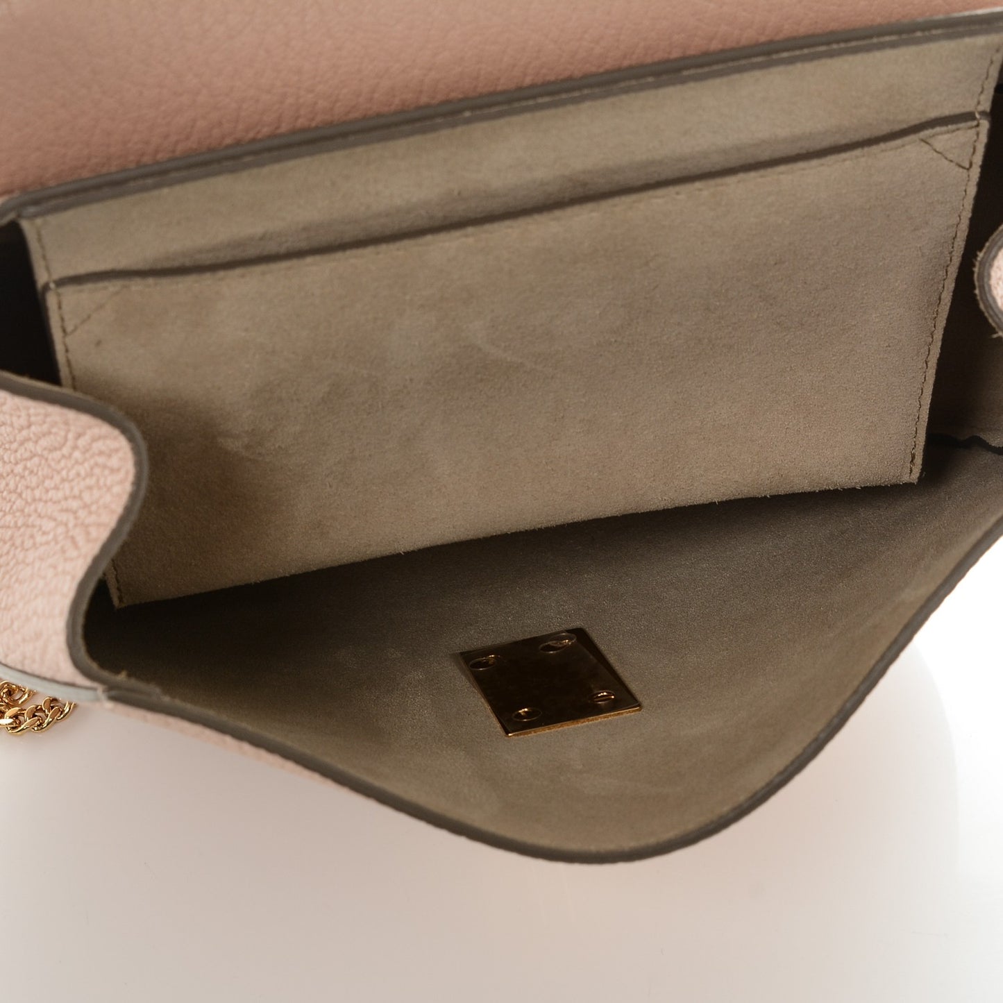 Grained Lambskin Drew Shoulder Bag Cement Pink