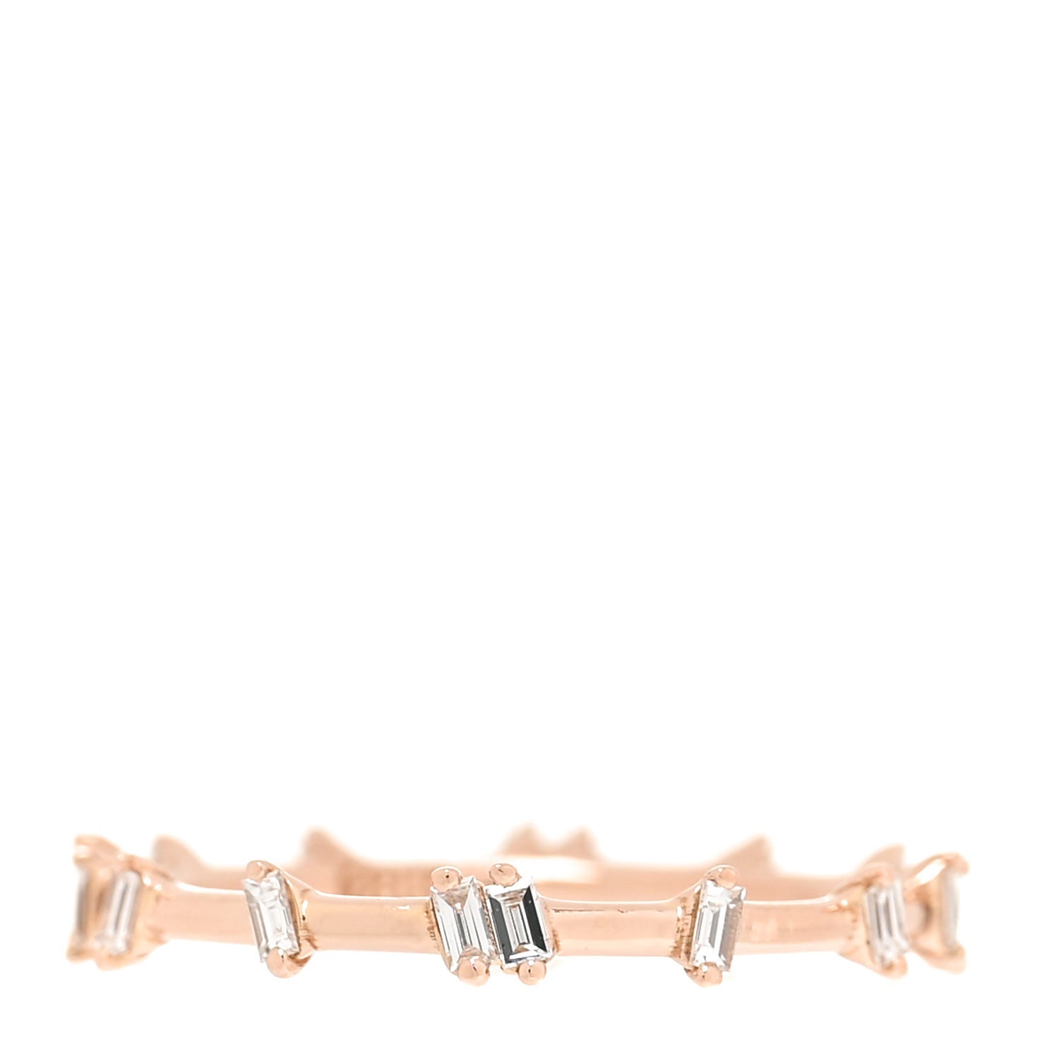 Suzanne Kalan 18K Rose Gold Diamond Barbwire Band Ring 52 6 3 of 6
