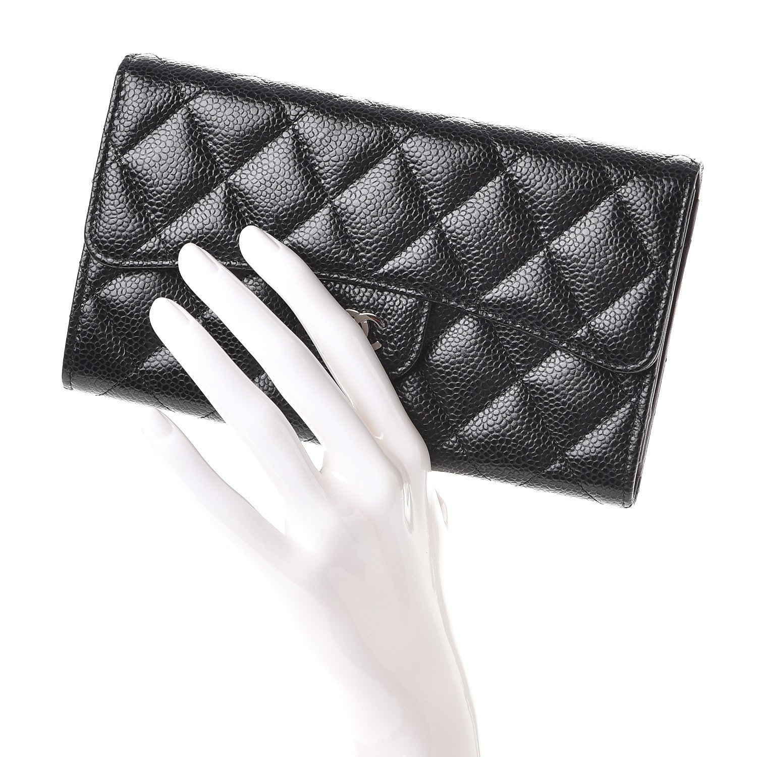 Chanel Caviar Quilted Large Flap Wallet Black 2 of 8