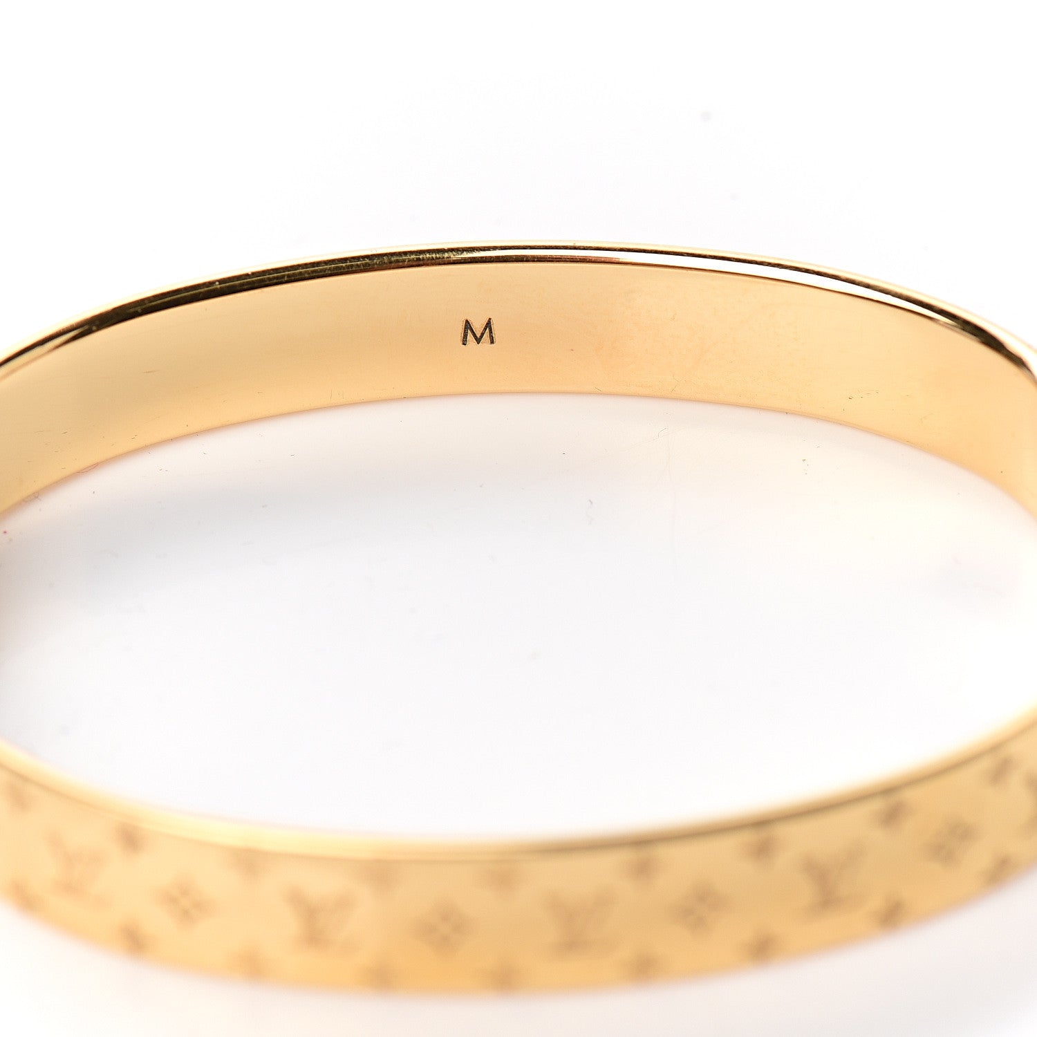 Louis Vuitton Brass Monogram Nanogram Cuff M Gold 3 of 6